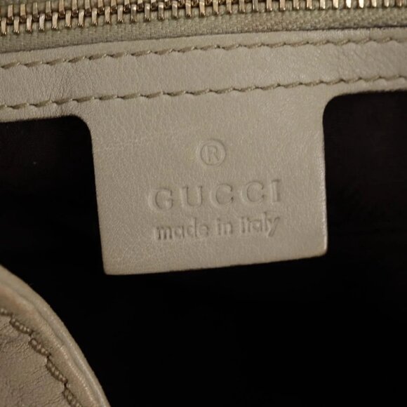 GUCCI GG Canvas Guccissima Shoulder Bag Leather Gold White 203504 Auth 137866 - Picture 13 of 16